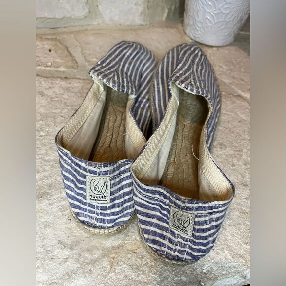 Cousu Main blue and white striped espadrilles Classic flat sz EU 46 US 12 - Picture 5 of 8